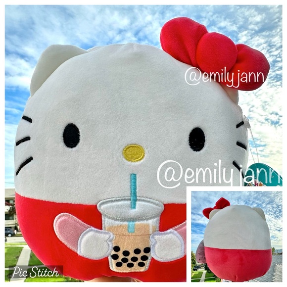 Squishmallows🎀Hello Kitty With Boba Plush - Picture 1 of 5